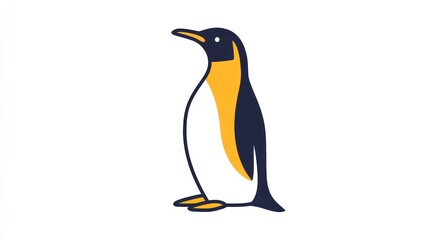 Fototapeta premium Stylized Penguin Illustration with Vibrant Colors for Design Projects Education Materials and