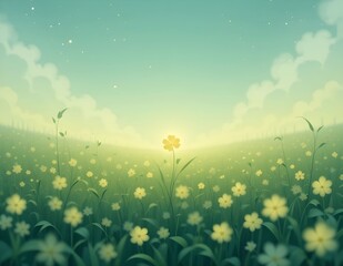 Obraz premium A Lush Green Field Highlighting a Yellow Clover