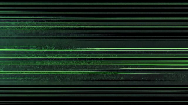 Abstract binary code lines create a colorful, blurred motion pattern on a bright blue backdrop