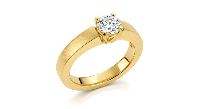 Anillo de oro con diamante en el centro, joyer&iacute;a elegante, s&iacute;mbolo de amor