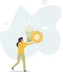 solar energy. alternative energy concept and innovation.flat character life .