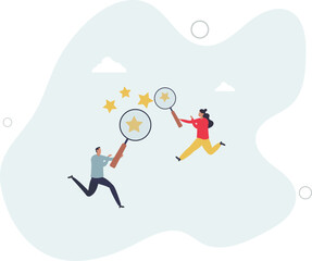 Appraisal, evaluate or assessment for quality or value, property or real estate rating evaluation, analyze employee performance concept.flat character life .