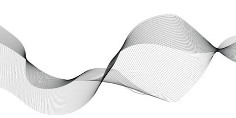 Abstract grey, white smooth element swoosh speed wave modern stream transparent background. Abstract wave line for banner, template, wallpaper background with wave design. Vector illustration	

