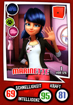 Hamburg, Germany - 03082025: highres scan of a random German ladybug trading card called marinette.	