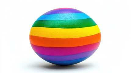 Vibrant Rainbow Sphere Colorful Playful Design on White.