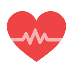 Heart Health Icon – Red Heart with ECG Line for Wellness Campaigns