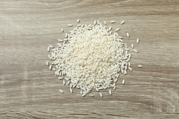 Composition with white rice on the table