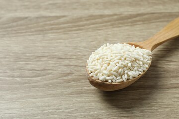 Composition with white rice on the table