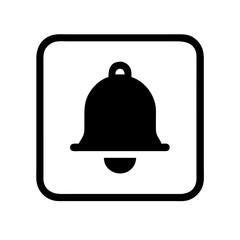 Fototapeta premium Notification bell icon in minimalistic black and white style 