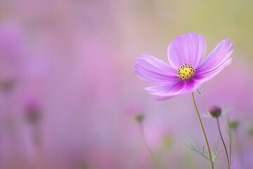 Fototapeta premium Pink Cosmos Flower Field.