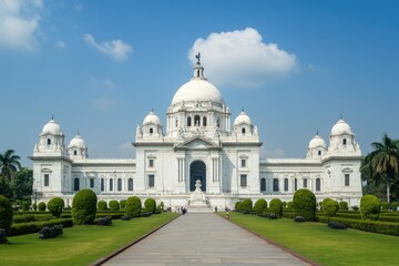 Obraz premium Majestic Victoria Memorial: A Historical Architectural Gem in Kolkata, India