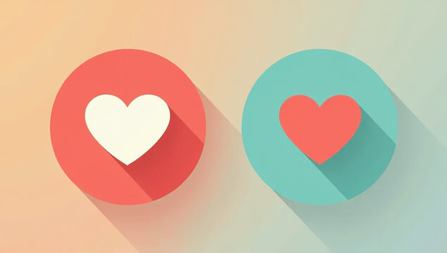 circle emblems signify likes dislikes simple vector style icon