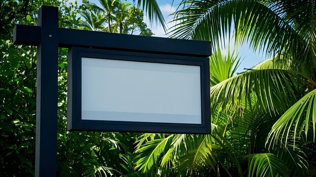 blank signboard with tropical background - Powered by Adobe