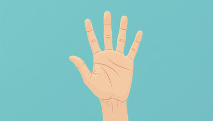 Fototapeta premium hand shows five fingers high five gesture used communication convey enthusiasm positivity visual illustration