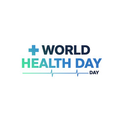 A creative World Health Day typography design with medical icons