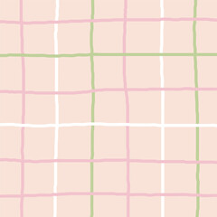 Warm Neutral Grid Pattern Hand-Drawn Vector Tiles