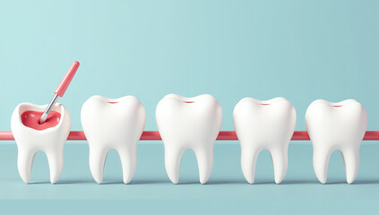 tooth illustrations show dental care processes including restorations healthy teeth gums maintenance procedures