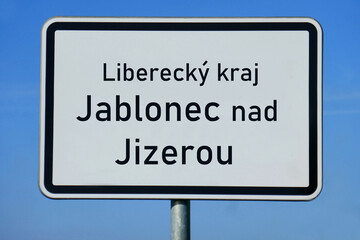 Ortsschild Liberecký kraj Jablonec nad Jizerou