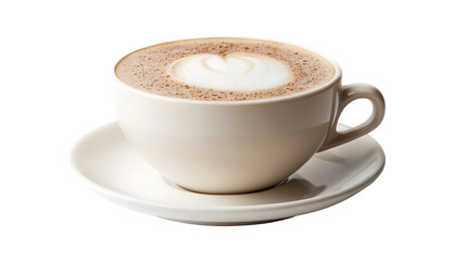 A steaming cup of coffee with latte art perfect for breakfast or a cozy moment