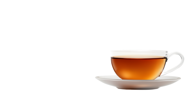 A steaming cup of tea on a saucer perfect for cozy moments and relaxation - Powered by Adobe