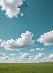 Beautiful Cloudy Sky Above Green Field