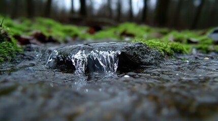Fototapeta premium Forest stream cascading over rocks
