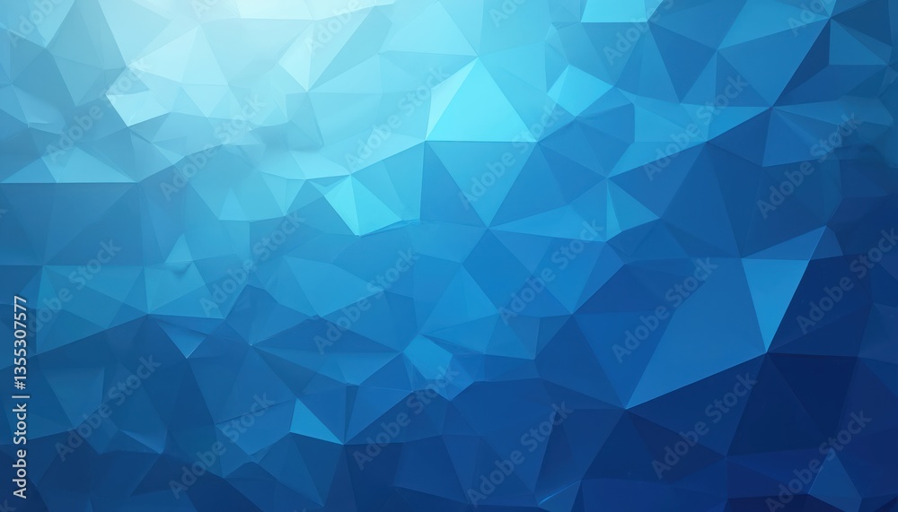 Poster abstract blue geometric background with triangular shapes. modern digital art pattern with gradients