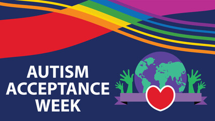 Autism Acceptance Week web vector banner design illustration