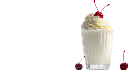 Delicious Milkshake with Whipped Cream and Cherry Topping