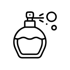 Obraz premium Perfume bottle spraying fragrance in minimalist style 