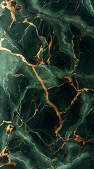 &Eacute;l&eacute;gant marbre vert avec nervures dor&eacute;es &ndash; Illustration hyperr&eacute;aliste et luxueuse