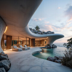 Fototapeta premium luxury hotel pool