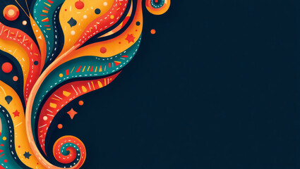 Colorful abstract background design for National Hispanic Heritage Month celebration
