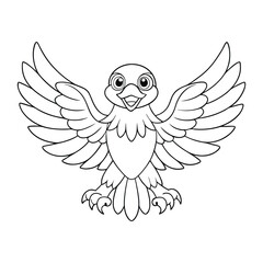 vector illustration of an eagle coloring page
