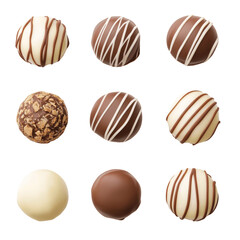 Assorted Chocolate Truffles on White