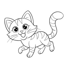Obraz premium Adorable Cat Coloring Page for kids coloring page