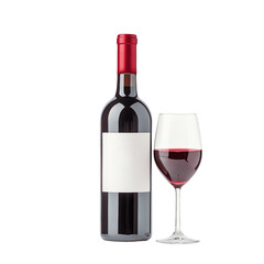 Red Wine Bottle and Glass