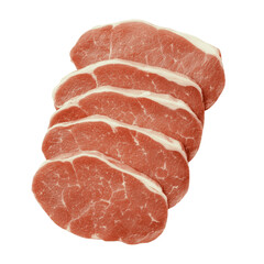 Sliced Pork Loin Isolated