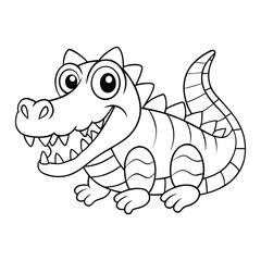 Happy Crocodile coloring page for kids