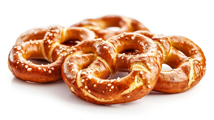 Fototapeta premium Delicious golden brown pretzels sprinkled with salt a tempting treat perfect for snacking