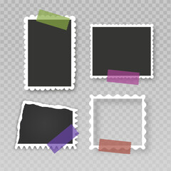Retro photo frames Vintage paper picture frame Realistic blank photo card frame Vector Format © Zalina