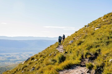 hiking in the mountains