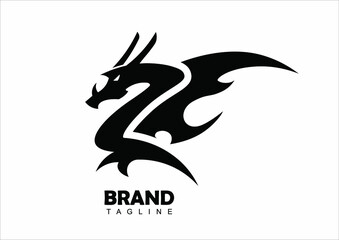 simple cute black dragon 