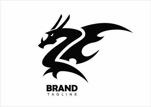 simple cute black dragon 