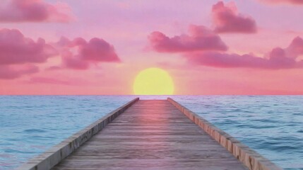 Obraz premium Illustrate a bridge with missing sections, symbolizing lost connections in financial stability, set against a soft sunset hue.