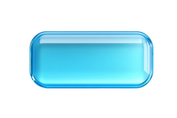 Bright Blue Glass Button with Transparent Background, PNG