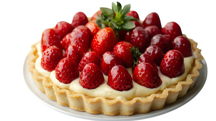 Strawberry Tart with Cream Delicious Pastry Dessert Red Berries Sweet Treat