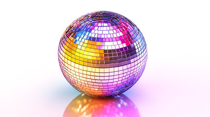 Obraz premium Sparkling Disco Ball Reflecting Colorful Lights Party Vibes