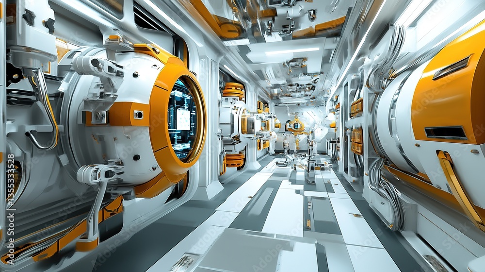 Poster a next-gen orbital factory utilizing ai and robotics for spacecraft assembly.
