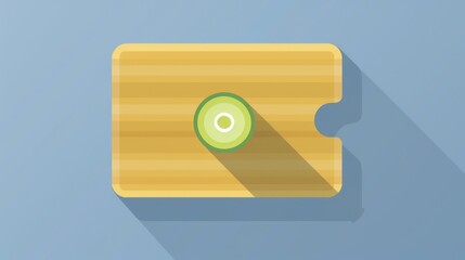 Ticket Stub with Green Circle Icon on Blue Background  Ideal for Event Entertainment and Tra